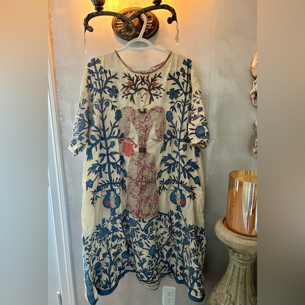 Magnolia Pearl Blue and Cream Dress